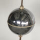 Vintage sphere pendant light in silver metal from the 70s