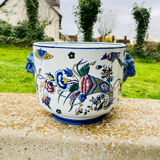 Earthenware cover pot of Gien XIXth