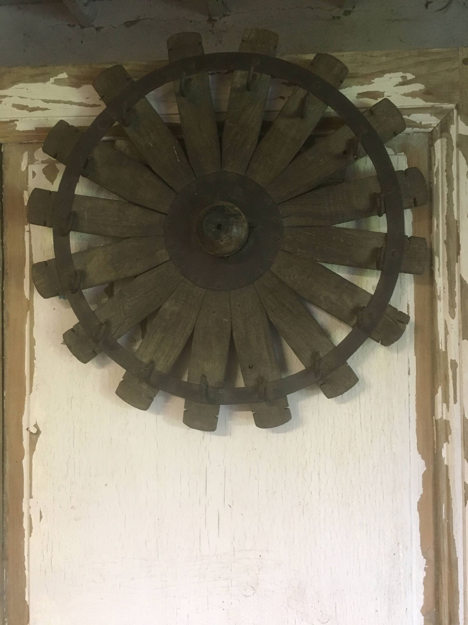Roue porte clés ou autre en bois métal