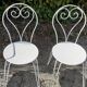 Garden lounge 1 table 2 chairs 2 white wrought iron chairs