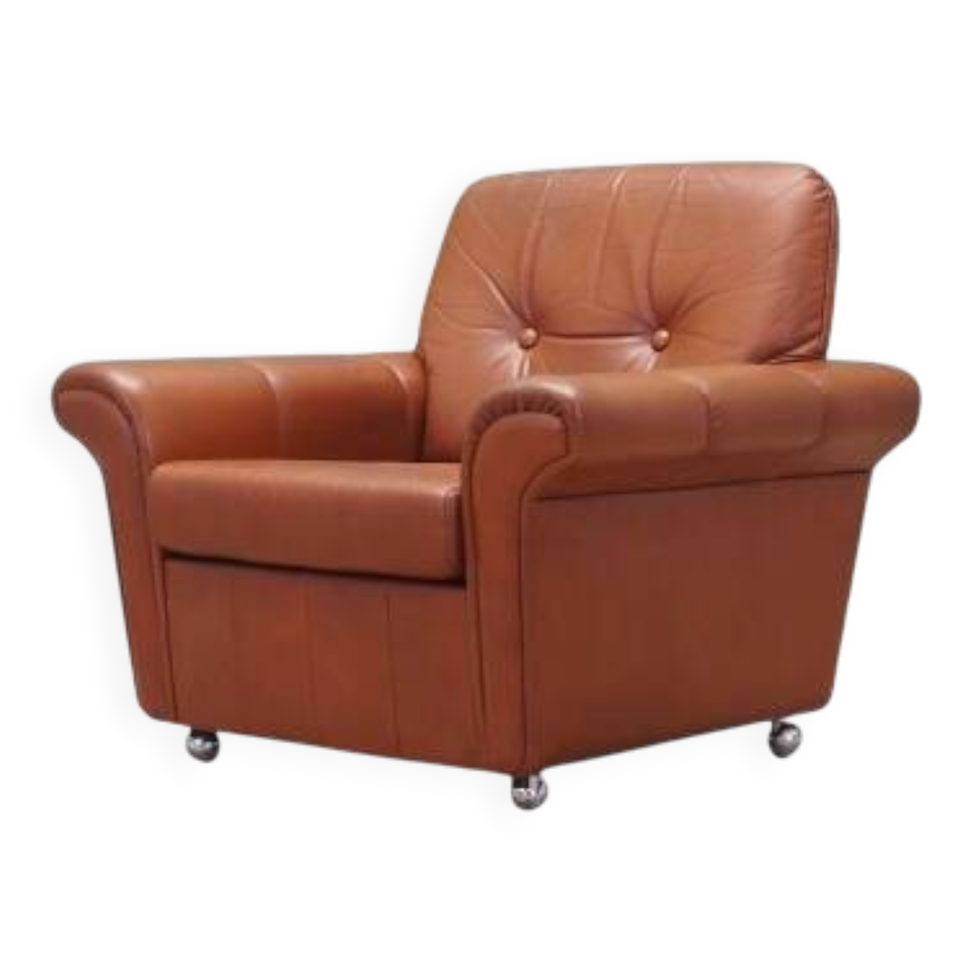 Leather armchair, Danish design, 1960s, production: Denmark