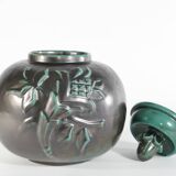 Large Art Deco Green Lidded Jar by Anna-Lisa Thomson for Upsala-Ekeby, 1930's
