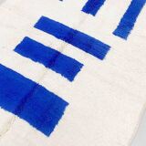 Tapis blanc avec des rectangles bleus 150cmx250cm
