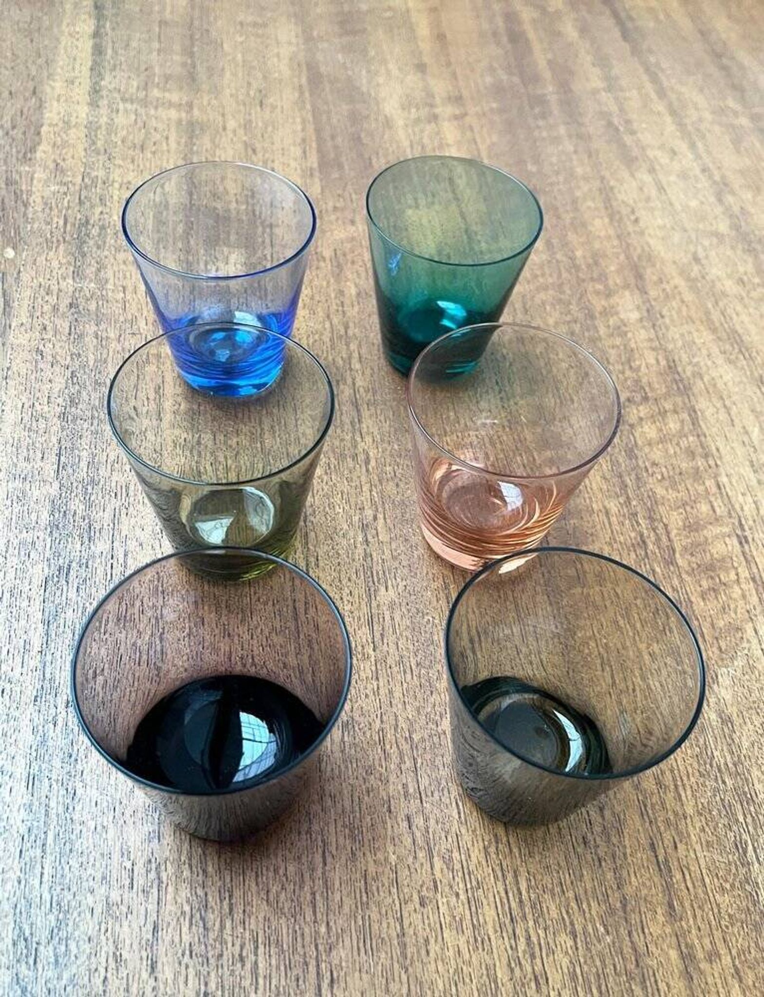 Coloured Shot Glasses German Mid-Century, 1960s, Set of 6