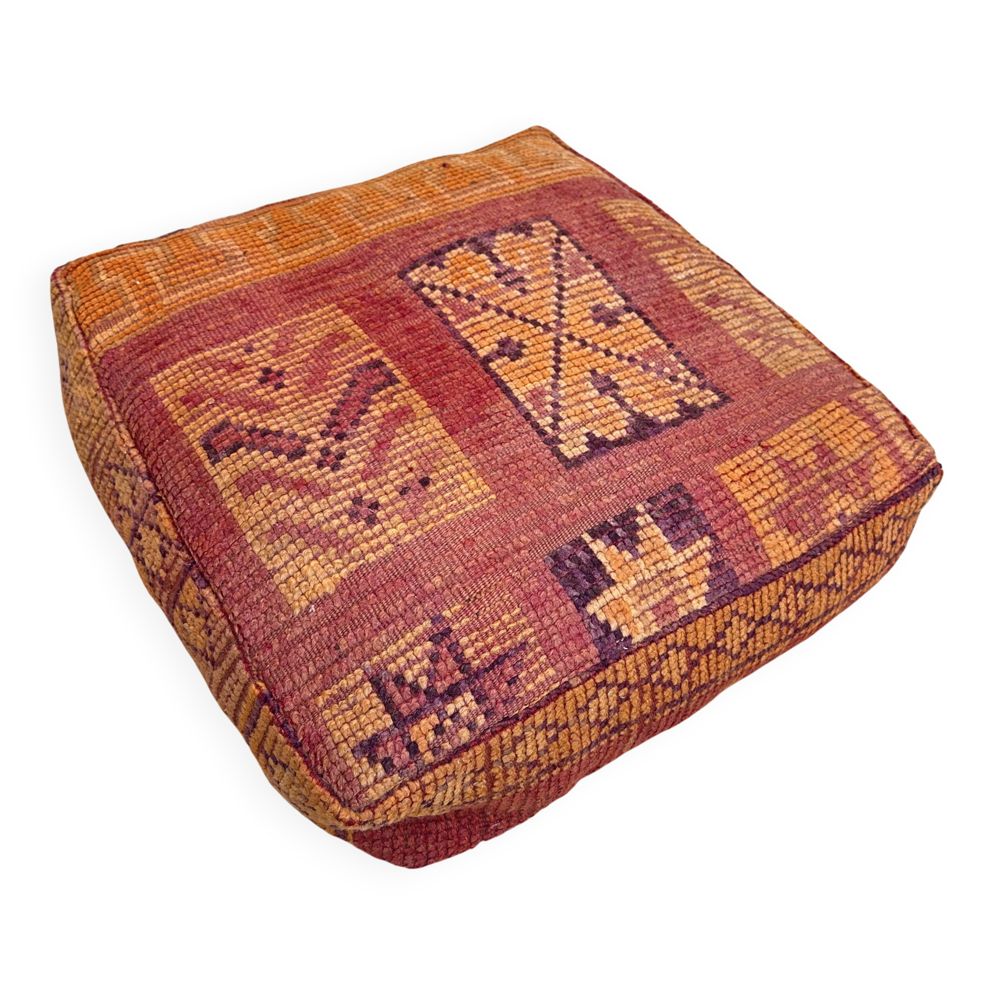 Handmade Berber Kilim pouf, floor cushion