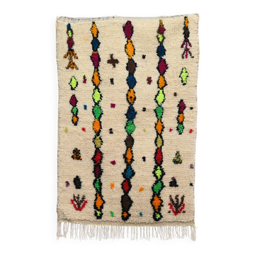 Tapis en laine tissé à la main coloré, 155 x 105 cm - P465