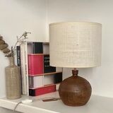 Stoneware and woven jute lamp