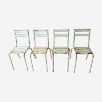 Lot de 4 chaises en métal