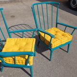 Paire de fauteuils Baumann éventails