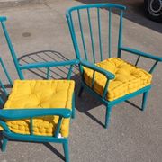 Paire de fauteuils Baumann éventails