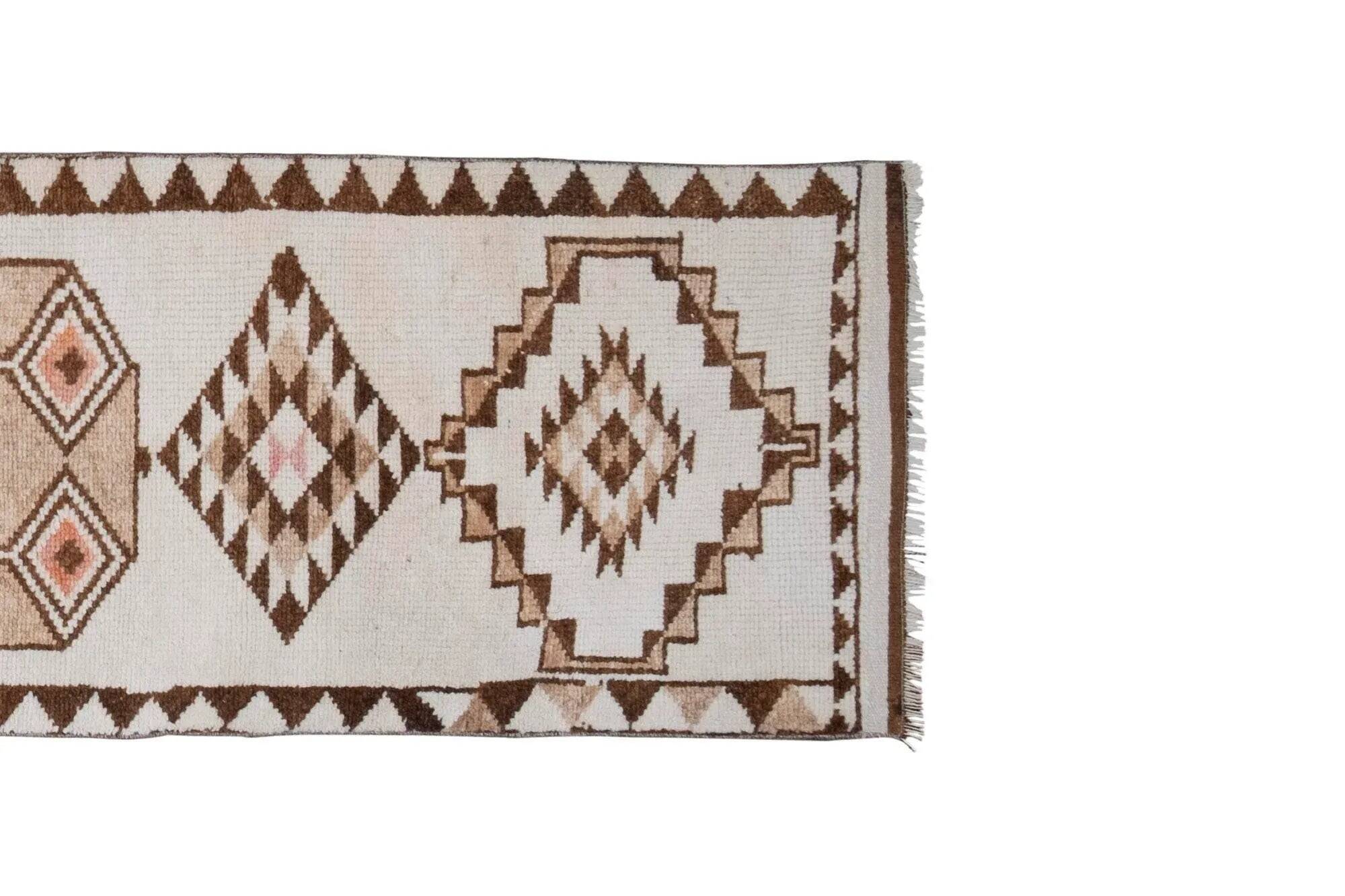 Vintage Turkish hallway rug 82x375 cm
