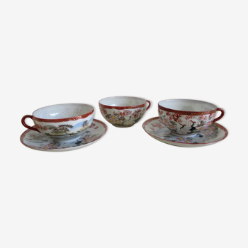 Antique cups and under cups porcelain japan