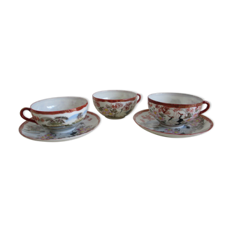 Antique cups and under cups porcelain japan