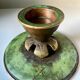Scandinavian ART DECO candle holder in Bronze with verdigris patina