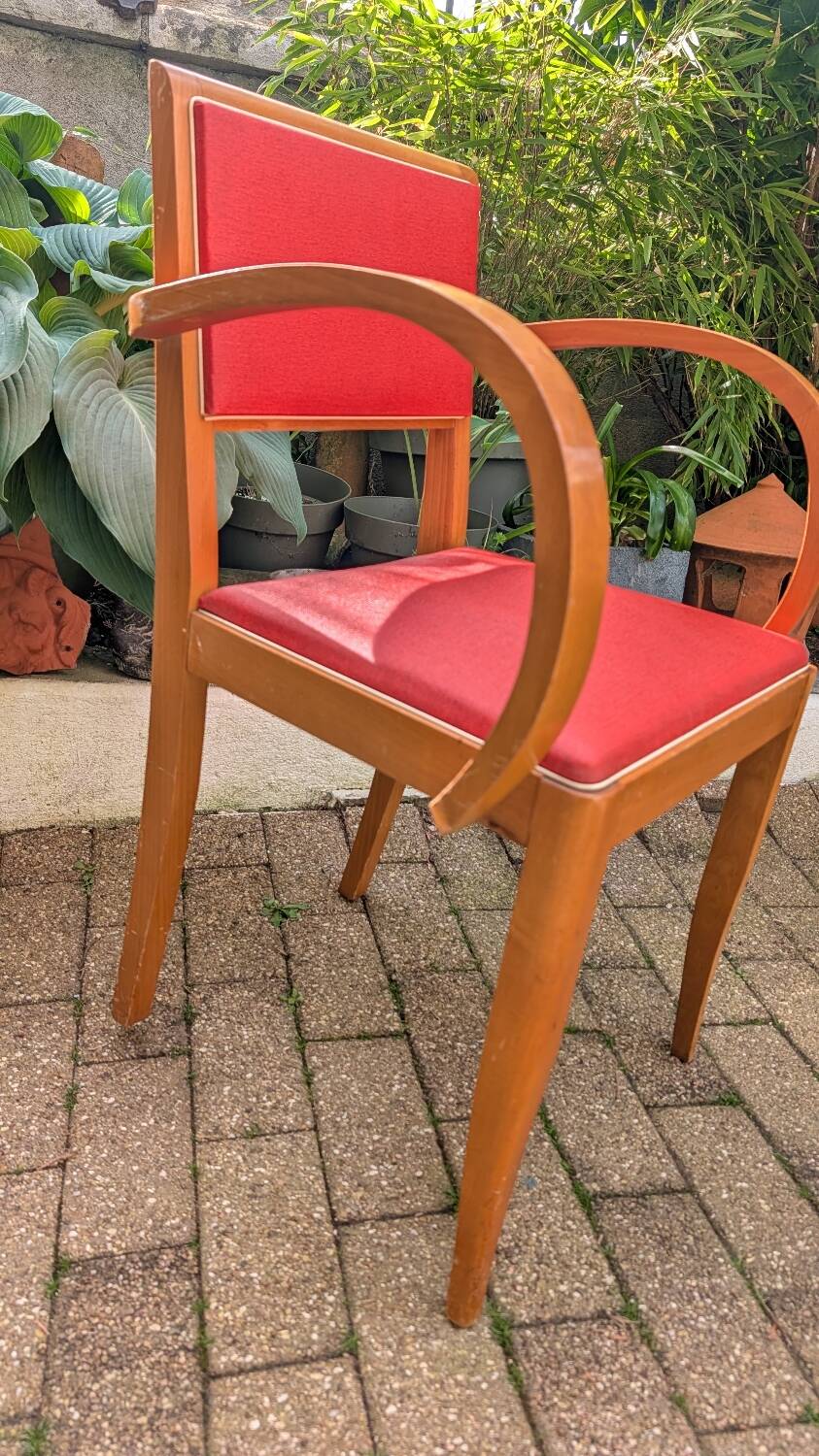 Fauteuil en hêtre courbé, années 40-50