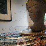 Round mirror top art deco beveled 30s