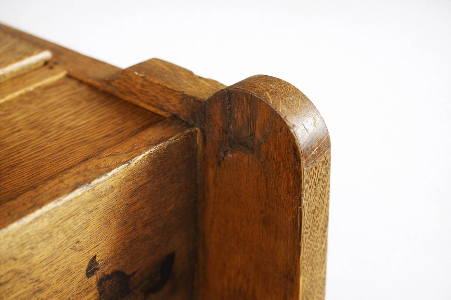 Vintage Industrial English Oak Filing Cabinet with Drawers, 1920s