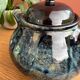 Enamelled stoneware teapot from Saint Amand en Puisaye