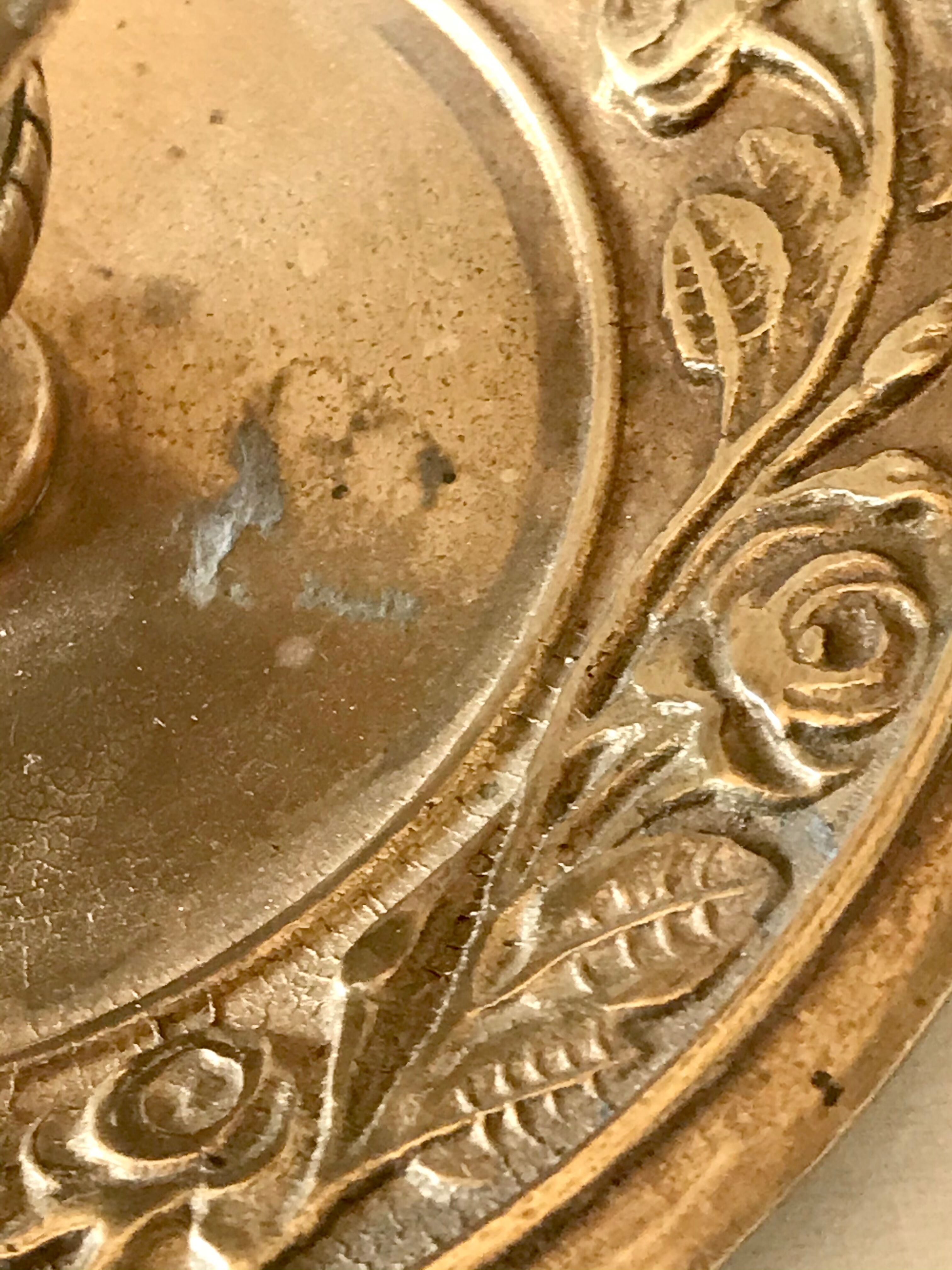 Art nouveau golden bronze candlestick