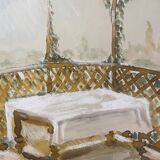 Signed watercolour painting "Provençal table under the arbor"
