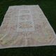 Hand-knotted orange low pile wool oushak rug 6′5″ × 9′5″ (195 x 287 cm)