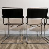 Mid-century chromed leather chairs