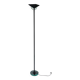 Vintage 1990s Fontana Arte Style Floor Lamp in Black Metal and Light Blue Glass
