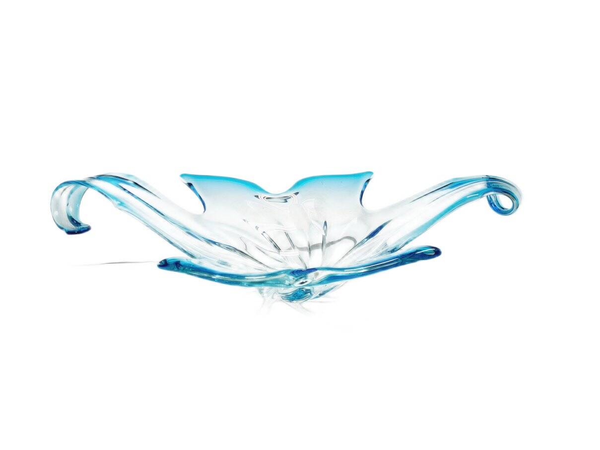 Postmodern Sommerso Murano glass fruit bowl from Mandruzzato, Italy, 1950