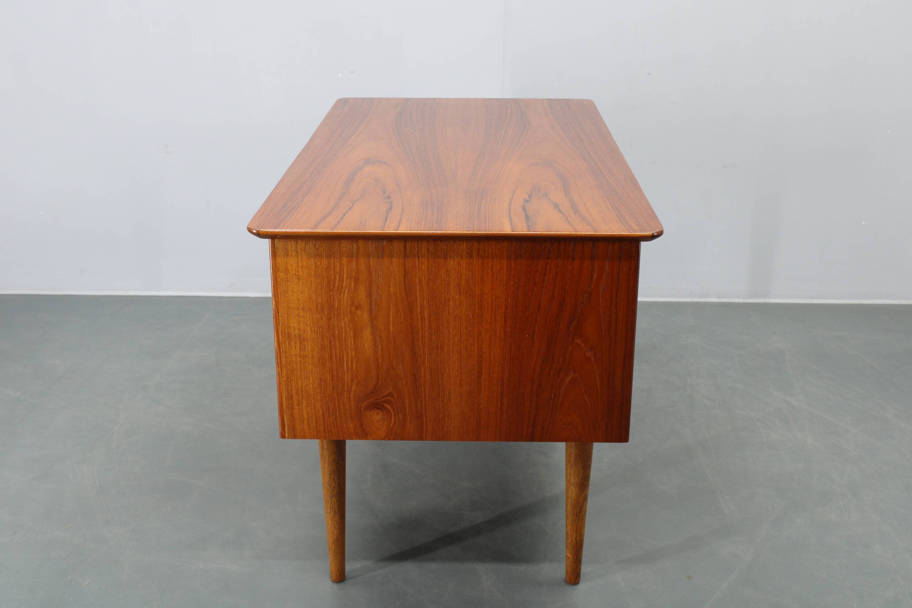 Danish mid-century modern teak writing desk with oak legs, 1960s