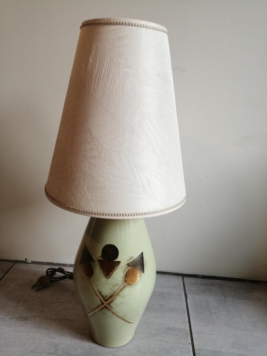 Lamp signed Louis Drimmer in earthenware