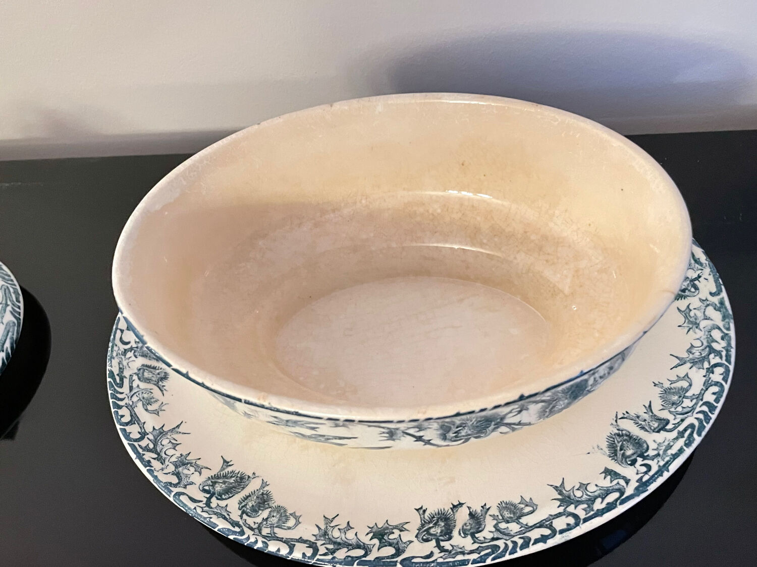 Longwy Ironstone Gravy Boat with Lid, Richelieu Model