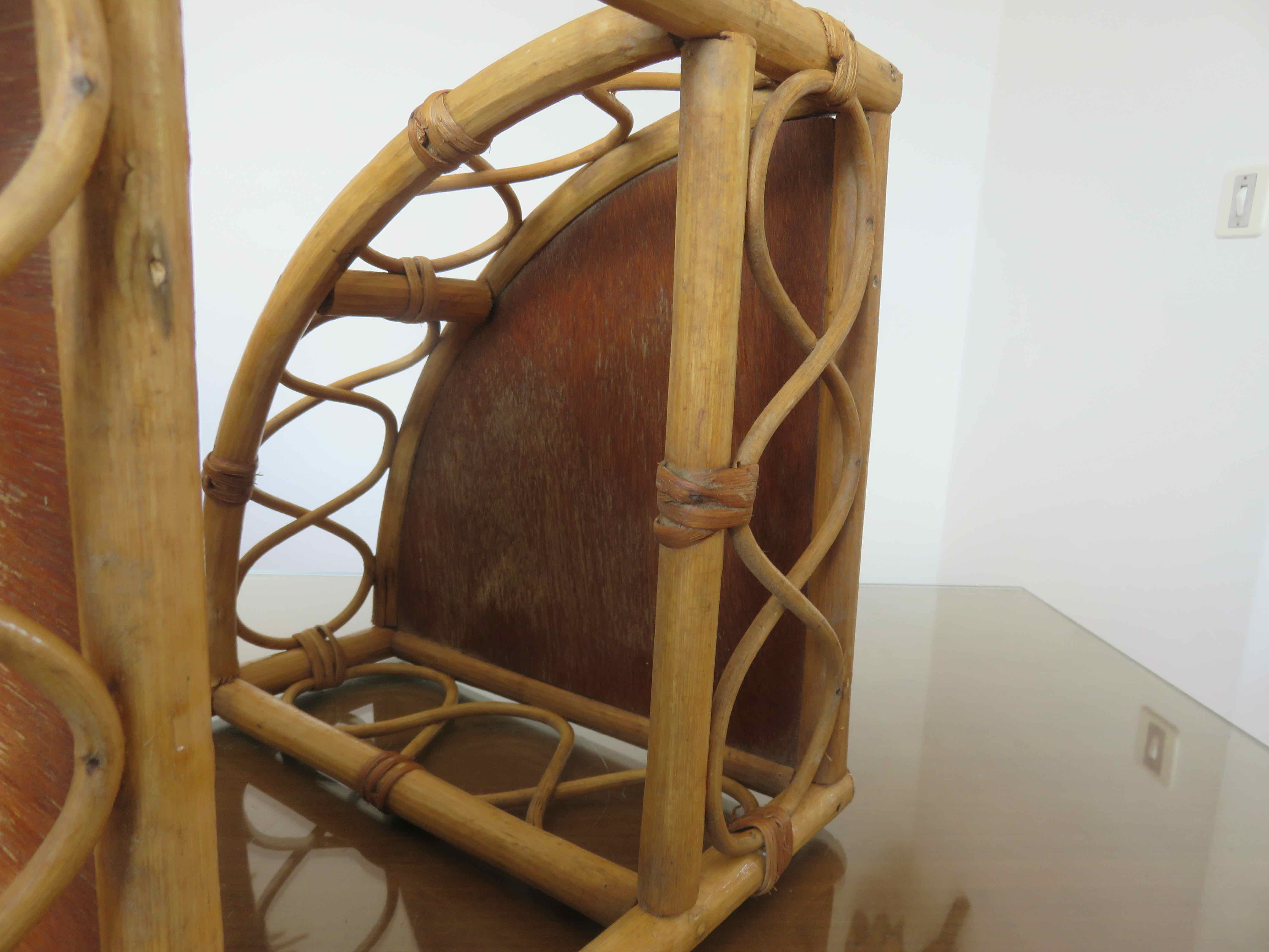 Rattan corner shelf 60s 70s