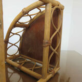 Rattan corner shelf 60s 70s