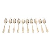 Lot de 10 petites cuillères en métal argenté