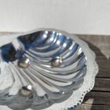 Silver metal shell butter dish