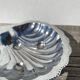 Silver-plated metal shell butter dish