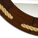 Huge 1970s maritime round pine wood wall mirror from Denmark | ∅ 89cm