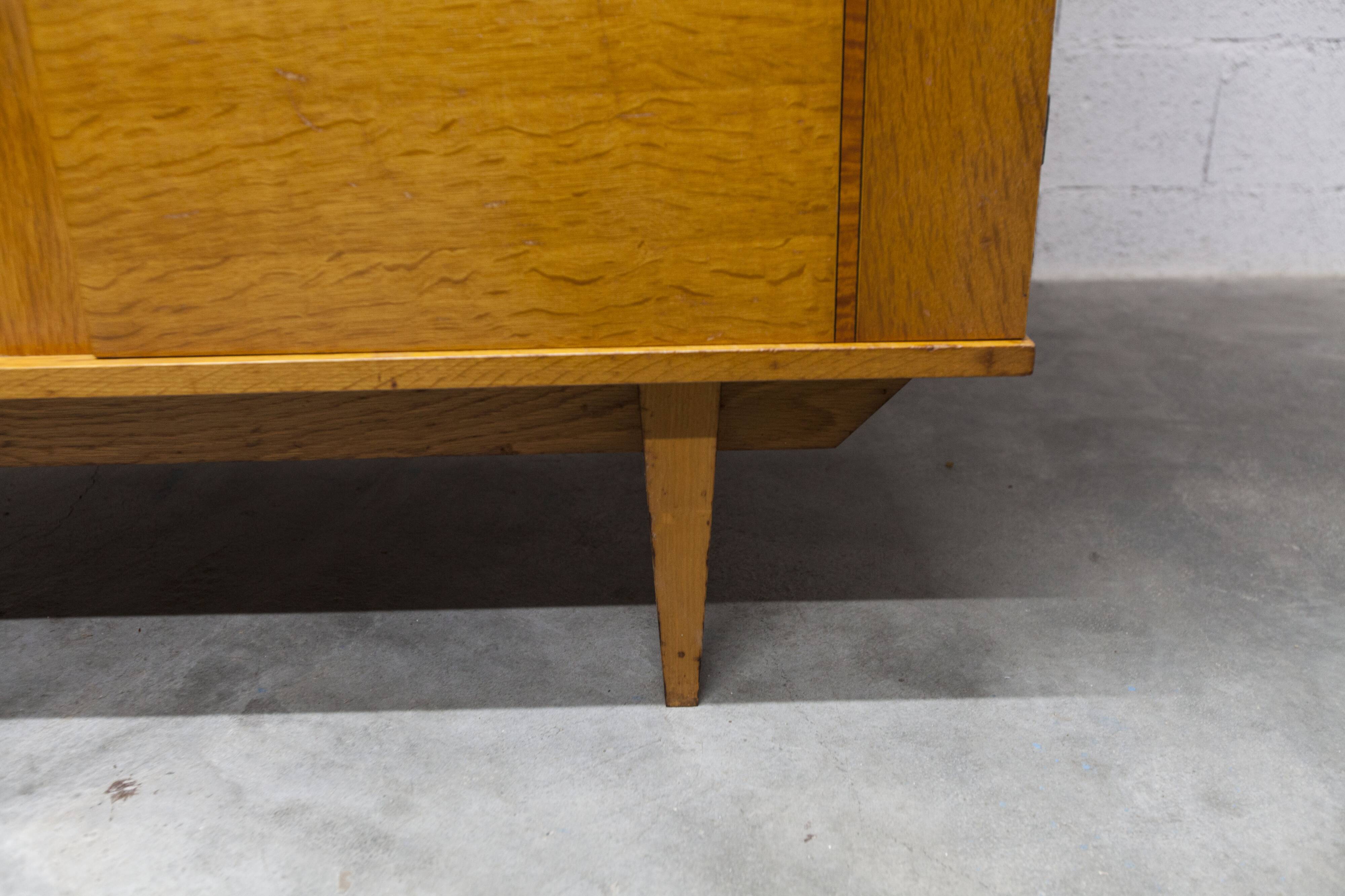 1970 Scandinavian wardrobe with shelves and mirror, 21x126, 2 doors.