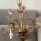 Murano glass chandelier Venetian flowers, circa 1950/1970 pink yellow