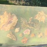 Large painting of shells, cabinet of curiosities, sign, vintage