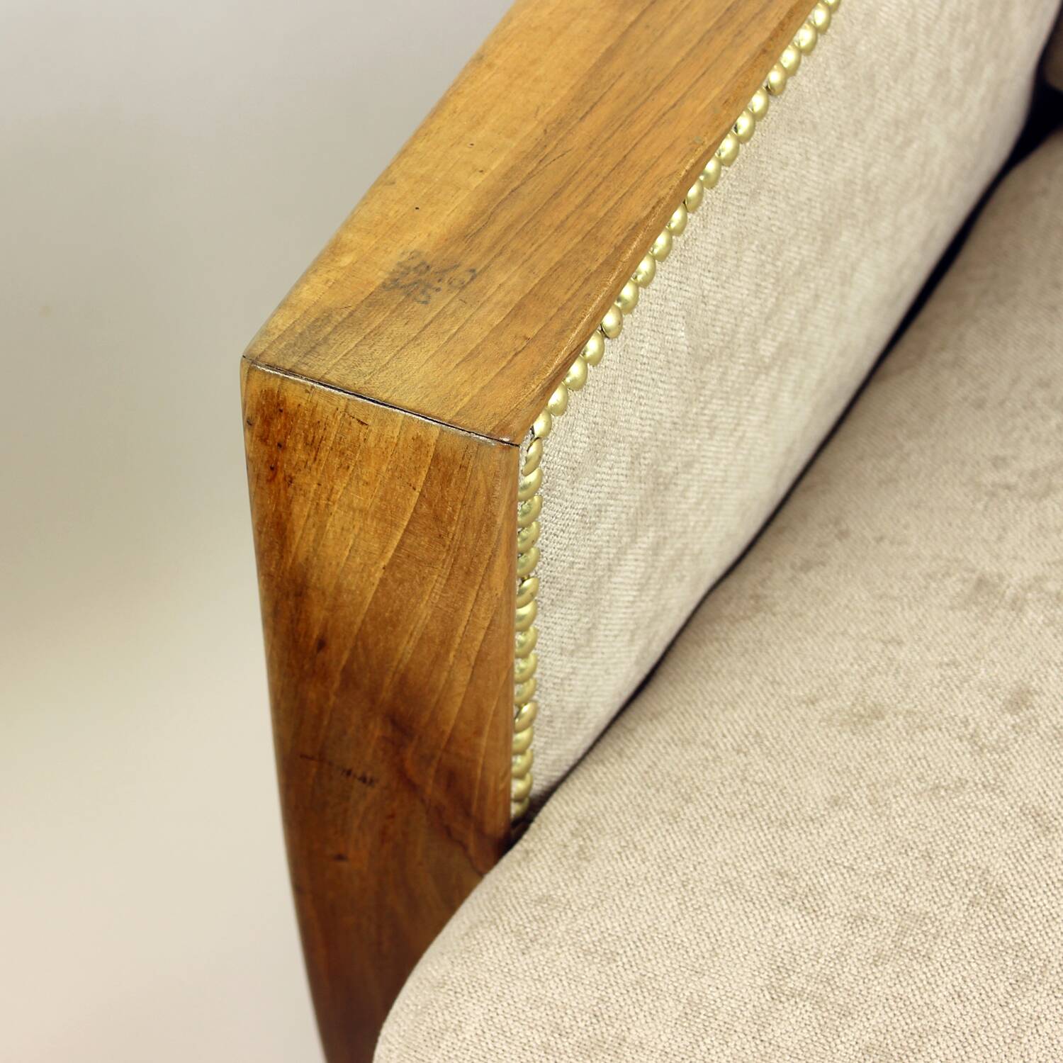 Set Of Two Art Deco Armchairs In Walnut And Fabric, Czechoslovakia 1930s