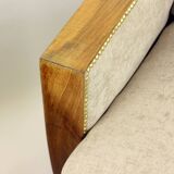 Set Of Two Art Deco Armchairs In Walnut And Fabric, Czechoslovakia 1930s