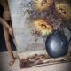 Painting on canvas Flowers Mogisse