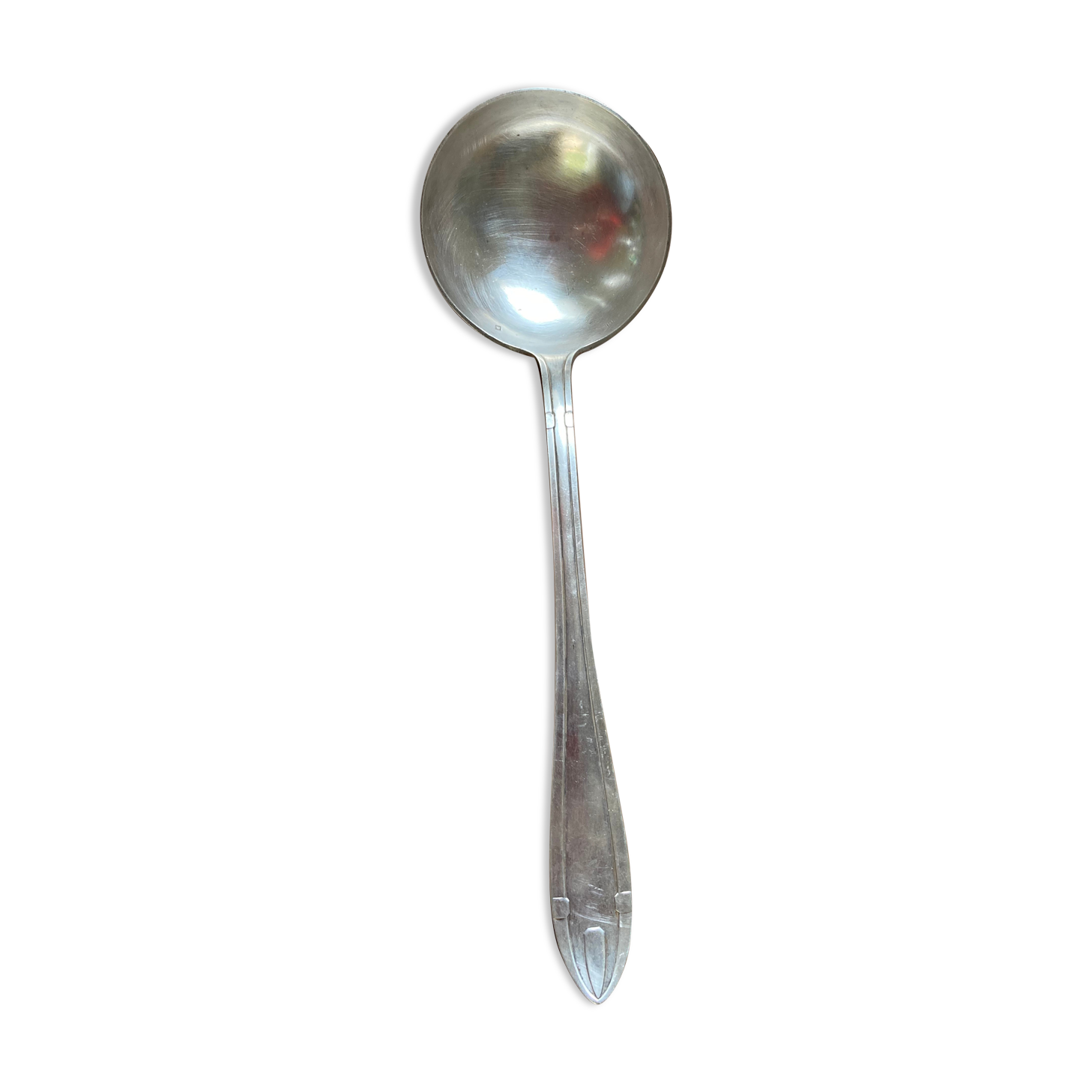 Old art deco ladle in silver metal Dixi