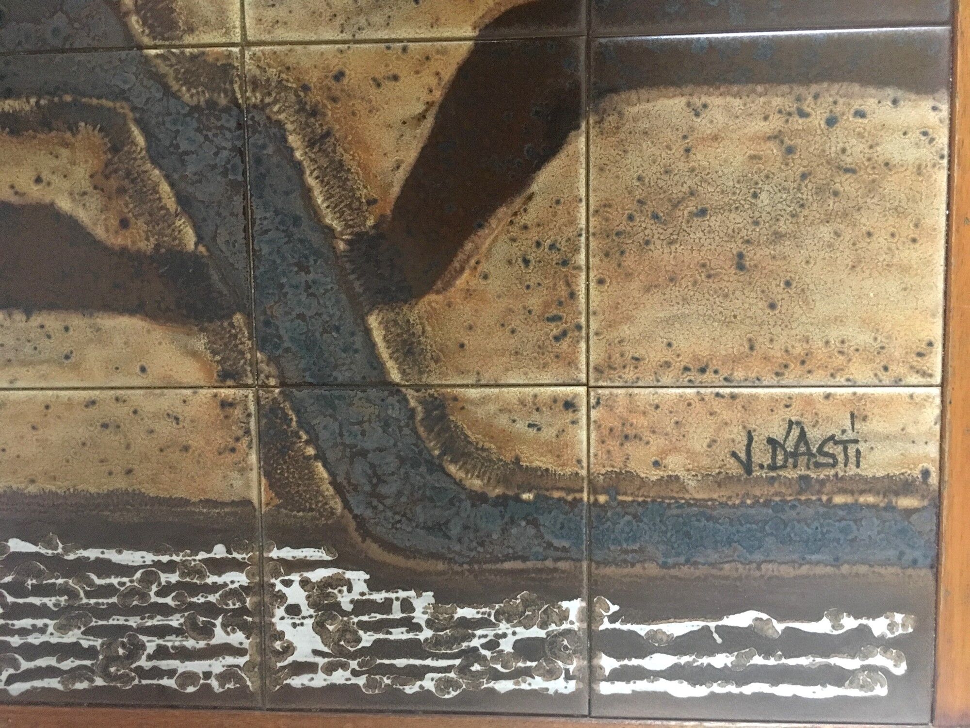 1960s vintage Vallauris ceramic coffee table