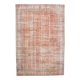 Tapis vintage à décor floral rouge et beige