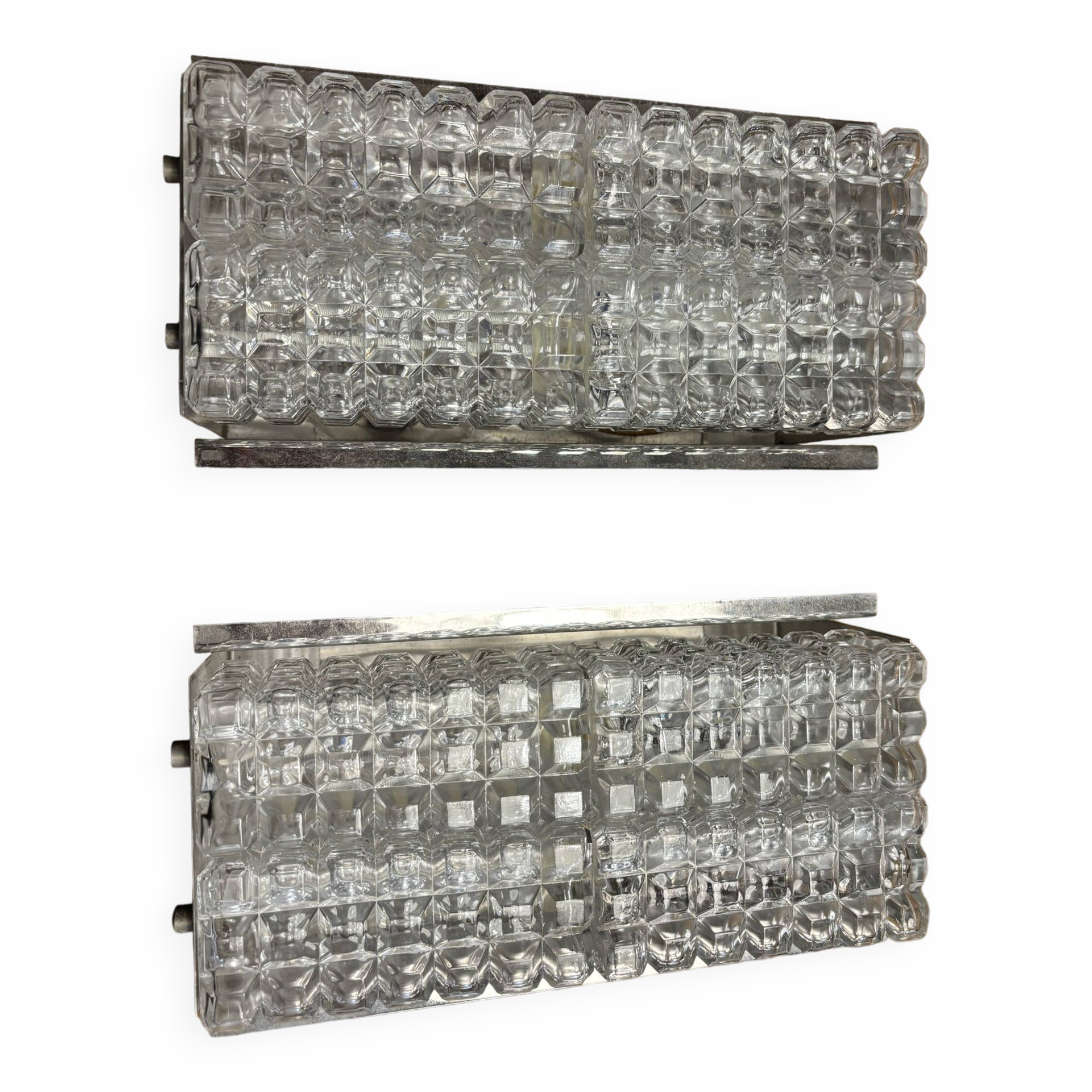 Wall lights metal and glass