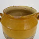 Glazed yellow confit pot, south west of France. Conservation pot. Pyrenees XIXth