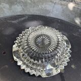 Set of two elegant vintage transparent glass and crystal ashtrays