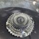 Set of two elegant vintage transparent glass and crystal ashtrays